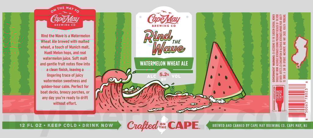 2025 Cape May Rind The Wave 12oz Cans.