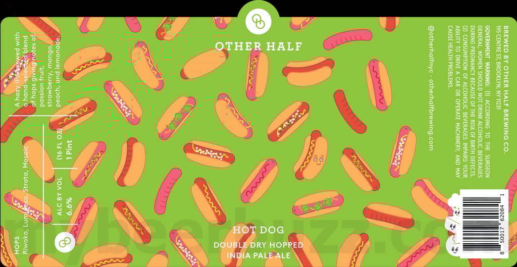 2025 Other Half Brewing Hot Dog 16oz Cans.