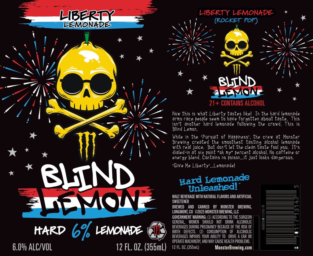 2025 Monster Brewing Liberty Lemonade (Rocket Pop) Blind Lemon 12-oz Cans