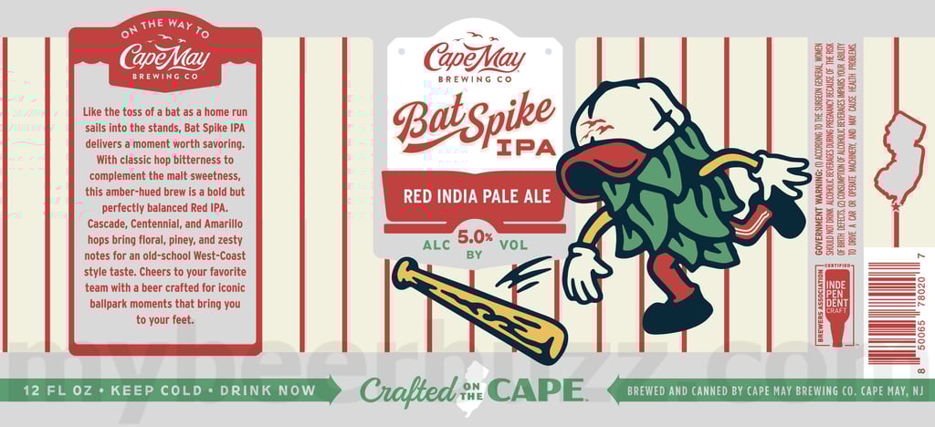 2025 Cape May Brewing Bat Spike Red IPA 12oz Cans.
