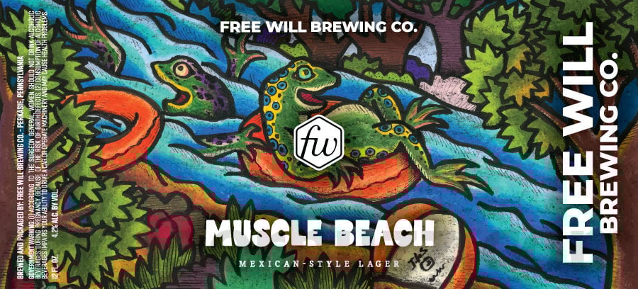 Free Will Brewing Muscle Beach Mexican-style lager 12oz cans
