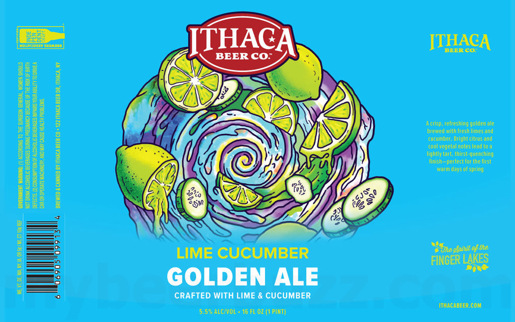 2026 Ithaca Beer Lime Cucumber Golden Ale 16-oz Cans