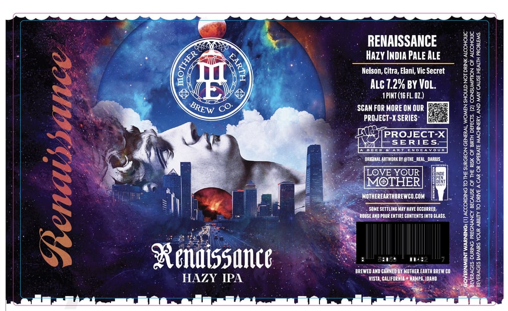 2025 Mother Earth Brew Co Renaissance Hazy IPA 16oz Cans.