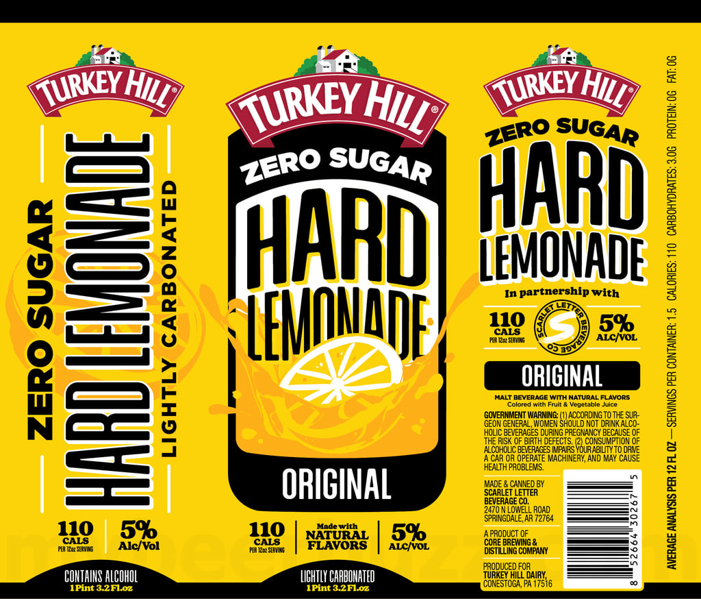 2026 Turkey Hill Zero Sugar Hard Lemonade Original 19.2-oz Cans