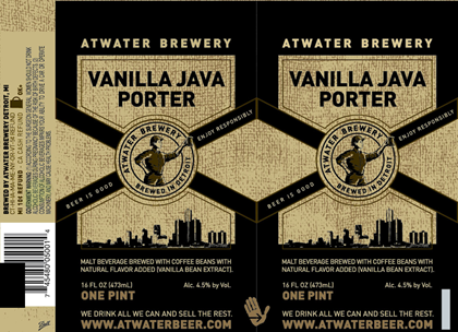 Atwater – Vanilla Java Porter 16oz Cans