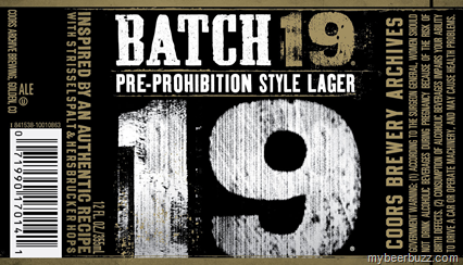 Coors Batch 19 Pre-Prohibition Style Lager