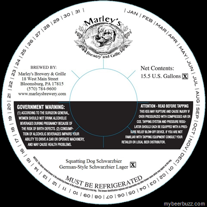 Marley’s Squatting Dog Schwarzbier, Ankle Biter Amber Lager, Ear Biter ESB, Dog Pound Pilsner, Proch Dog Pale, Barking Dog Bock, Bad Dog Dopplebock, Howling Hound Helles, Rope Tug Rye, Heavy Paws Wee-Heavy, Oktoberfest, Dog Hours Double IPA, Cat Chaser IBA, & Bitch in Wheat