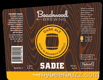 Beachwood Brewing – Sadie Bourbon Barrel Dark Ale Coming 10/14