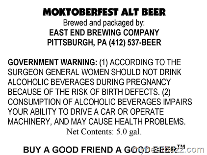 East End Brewing – Moktoberfest Alt Beer