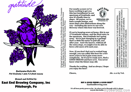 East End – Gratitude Barleywine