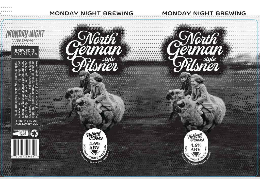 2025 Monday Night Brewing North German-Style Pilsner 16oz Cans.