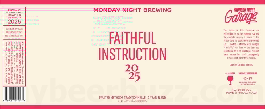 2025 Monday Night Faithful Instruction 2025 Bottles.