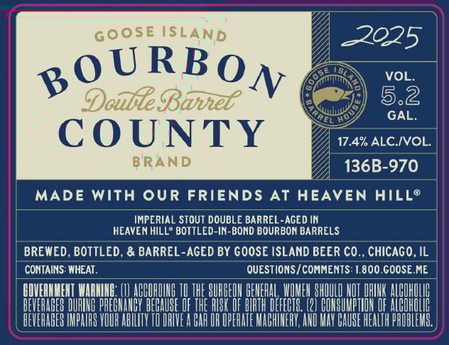 2025 Goose Island Bourbon County Brand Stout DOuble Barrel 5.2 Gallon Kegs
