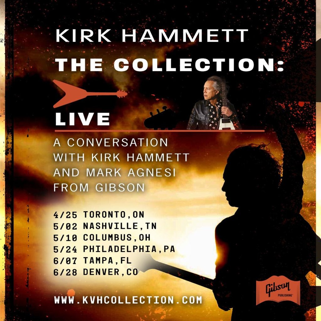 KIRK HAMMETT THE COLLECTION: LIVE Events, Kirk Hammett of Metallica Joins Mark Agnesi of Gibson for An Intimate Live Discussion Spanning His Music Career and New Book