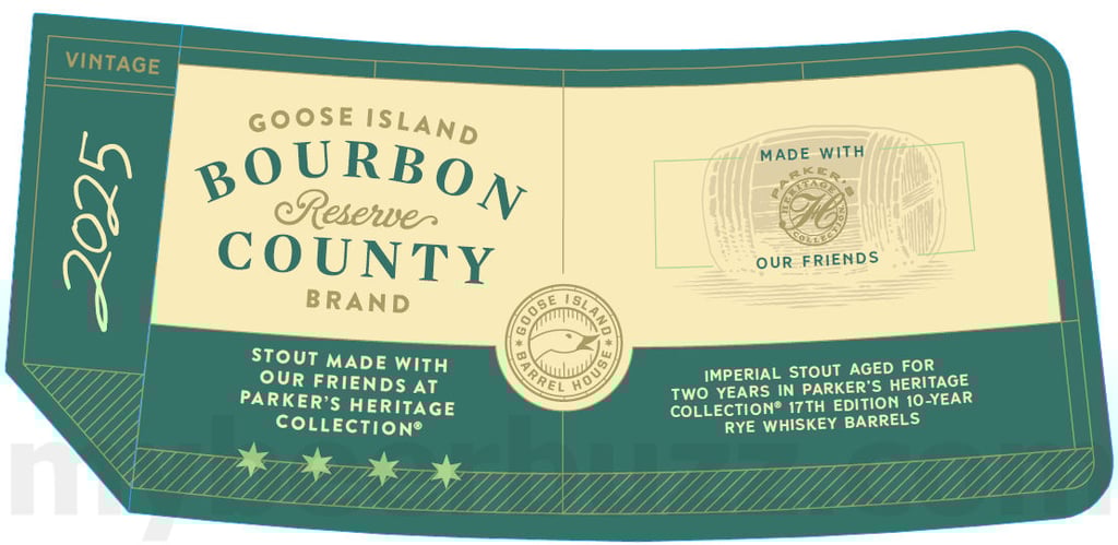 Goose Island Adding 2025 Bourbon County Brand Stout Reserve 2-Year Parker’s Heritage / 2025 Bourbon County Brand Original Stout 10oz Bottles
