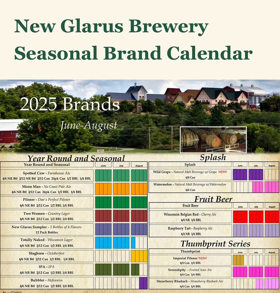 New Glarus Announces June – Aug 2025 Release Calendar