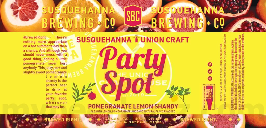 Susquehanna Brewing Adding Party Spot Pomegranate Lemon Shandy, Pittston Mule, & Reaper’s Revenge