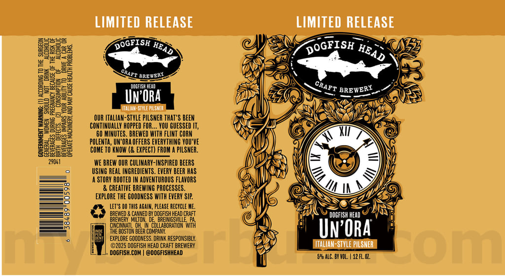 Dogfish Head Adding Un’ora Italian-Style Pilsner Cans