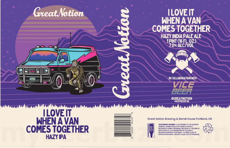 2025 Great Notion I Love It When A Van Comes Together 16oz Cans.