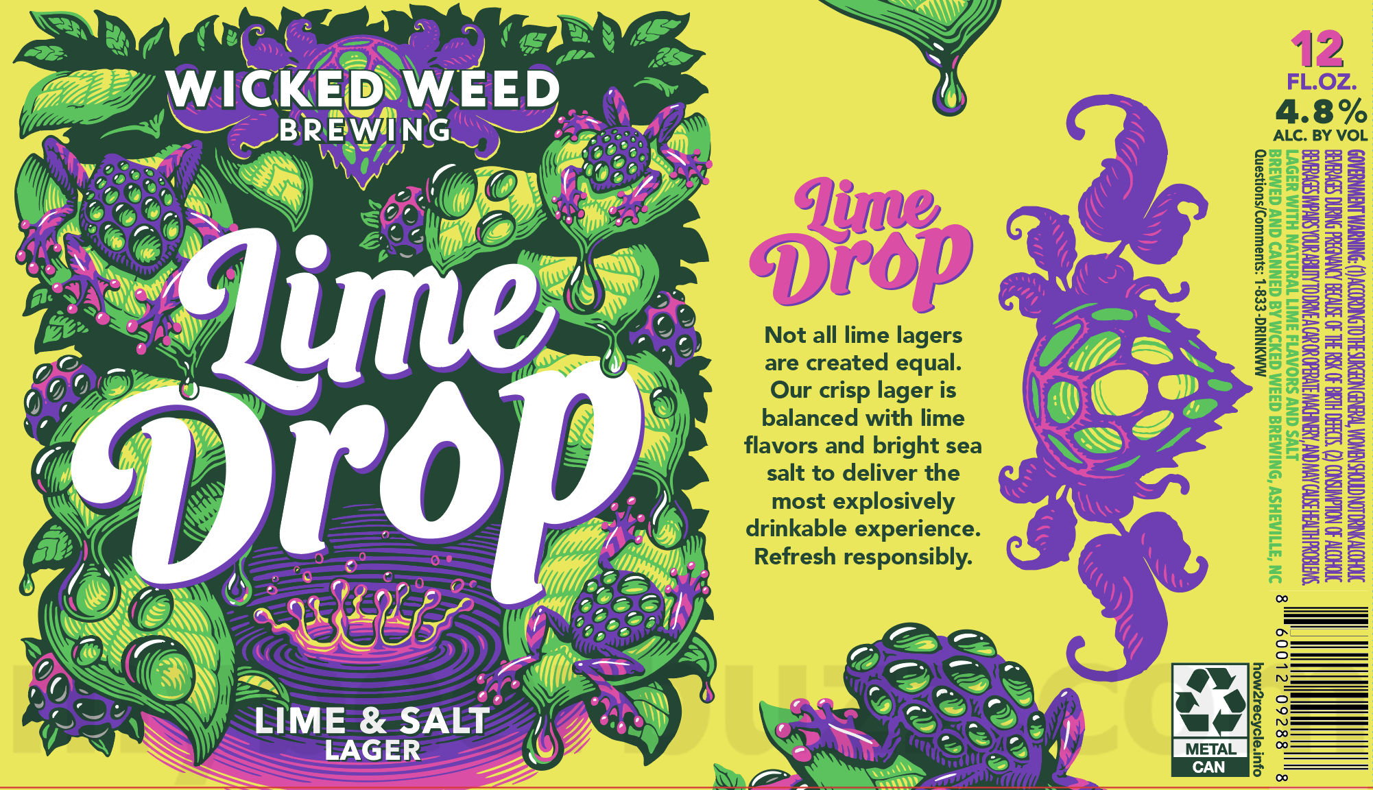 2025 Wicked Weed Lime Drop 12oz Cans