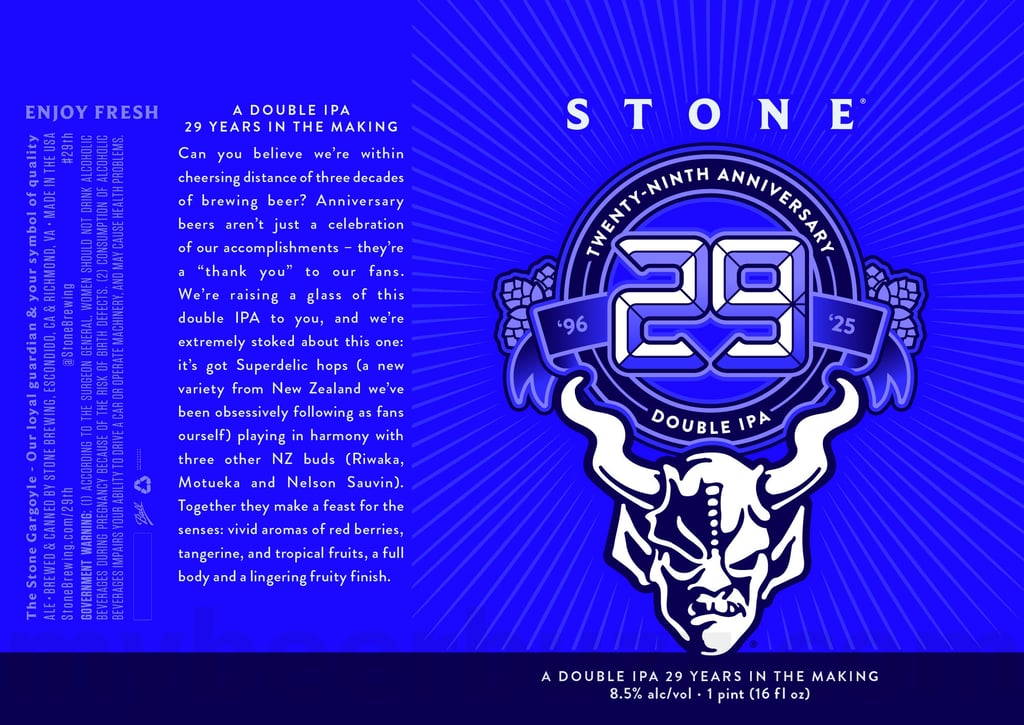 Stone Brewing Reveals Twenty-Ninth Anniversary Double IPA