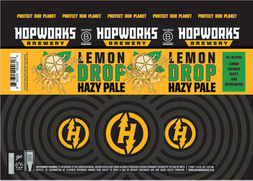 Hopworks Adding Lemon Drop Hazy Pale Cans