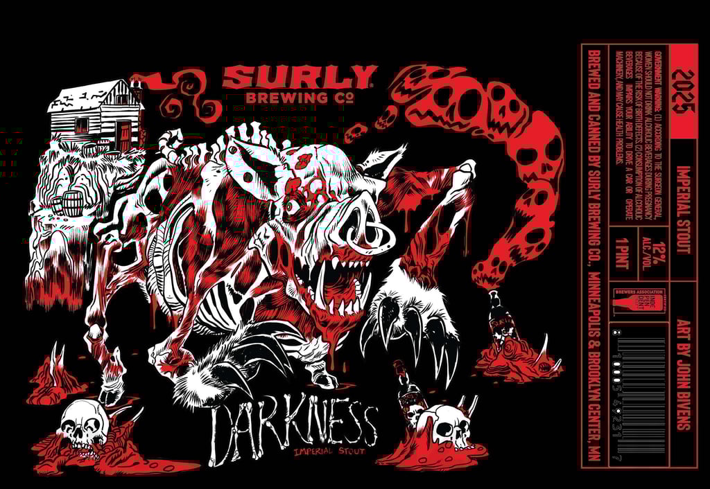 Surly Reveals 2025 Darkness Imperial Stout Cans & Bottles / Horchata Darkness & Midnight Mint Darkness