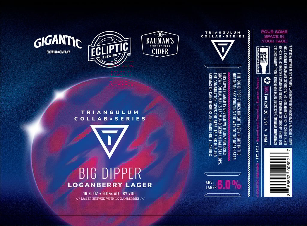 Ecliptic Brewing, Gigantic & Bauman’s Cider Collaborate on Big Dipper / Neon Astronaut