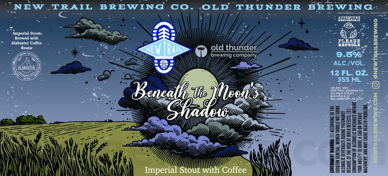2025 New Trail Brewing Beneath The Moon's Shadow Collaboration 12oz Can.