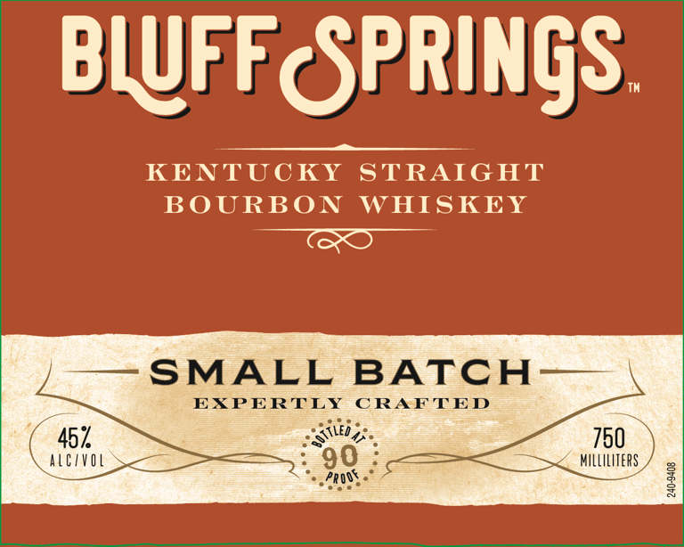 2025 Bluff Springs Small Batch 750ml Bottles.
