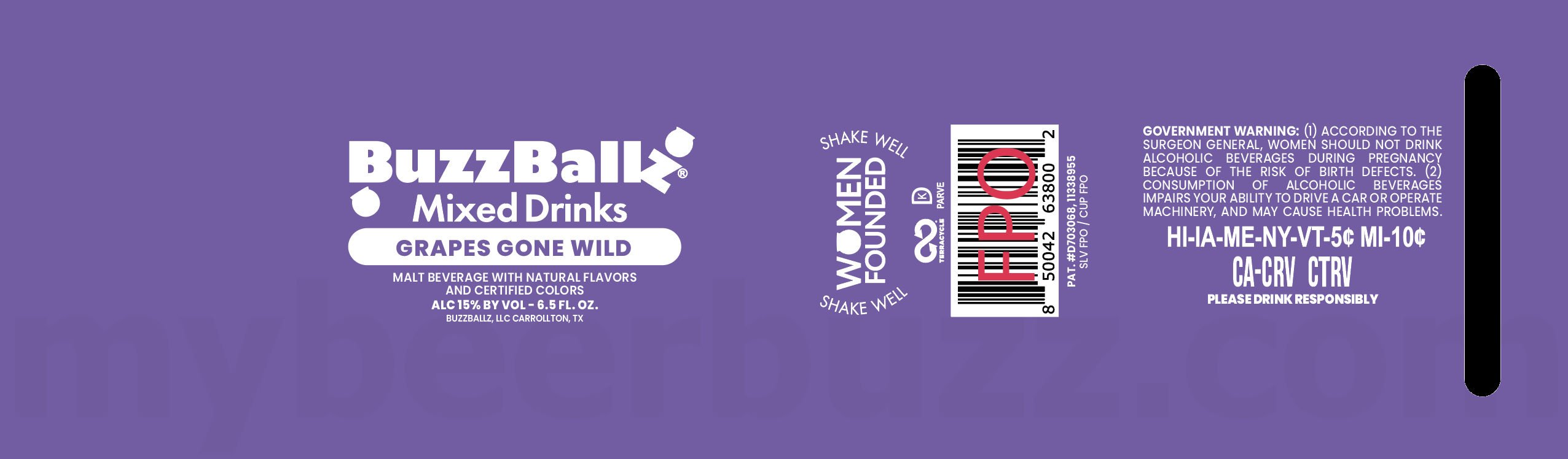 2025 BuzzBallz Grapes Gone WIld 6.5oz Balls