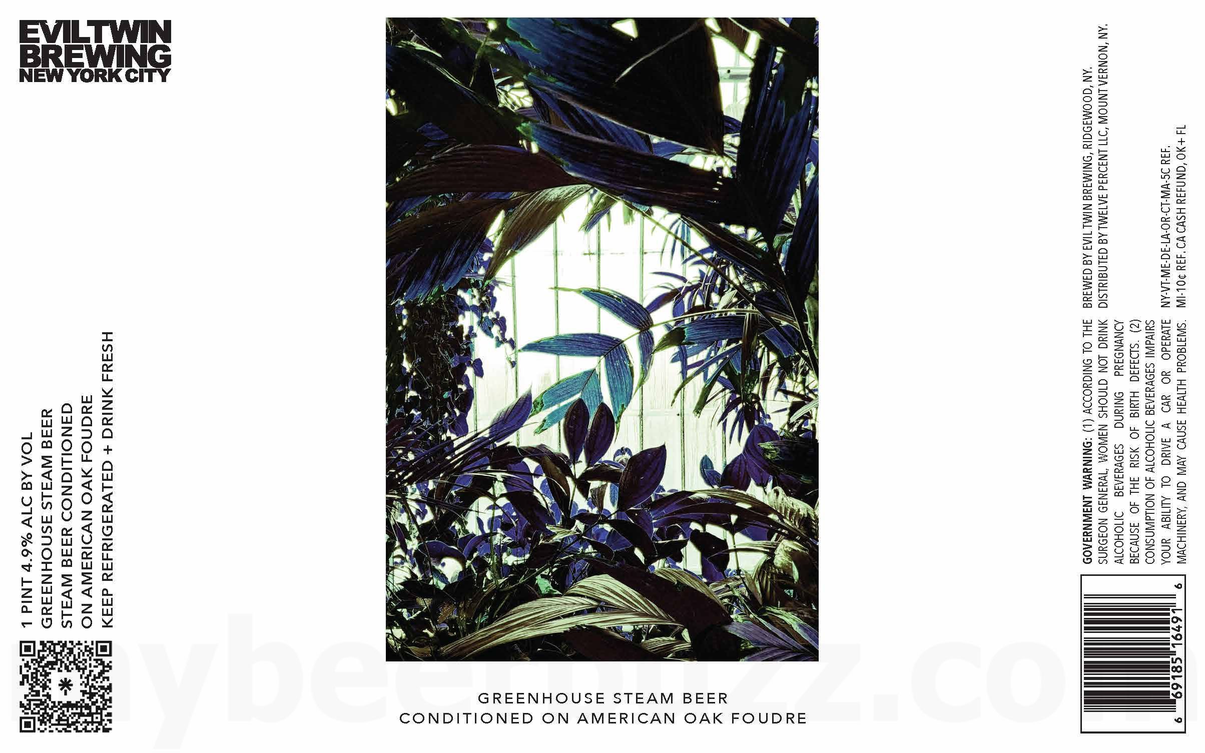2025 Evil Twin Greenhouse Steam Beer Conditioned On American Oak Foudre 16-oz Cans