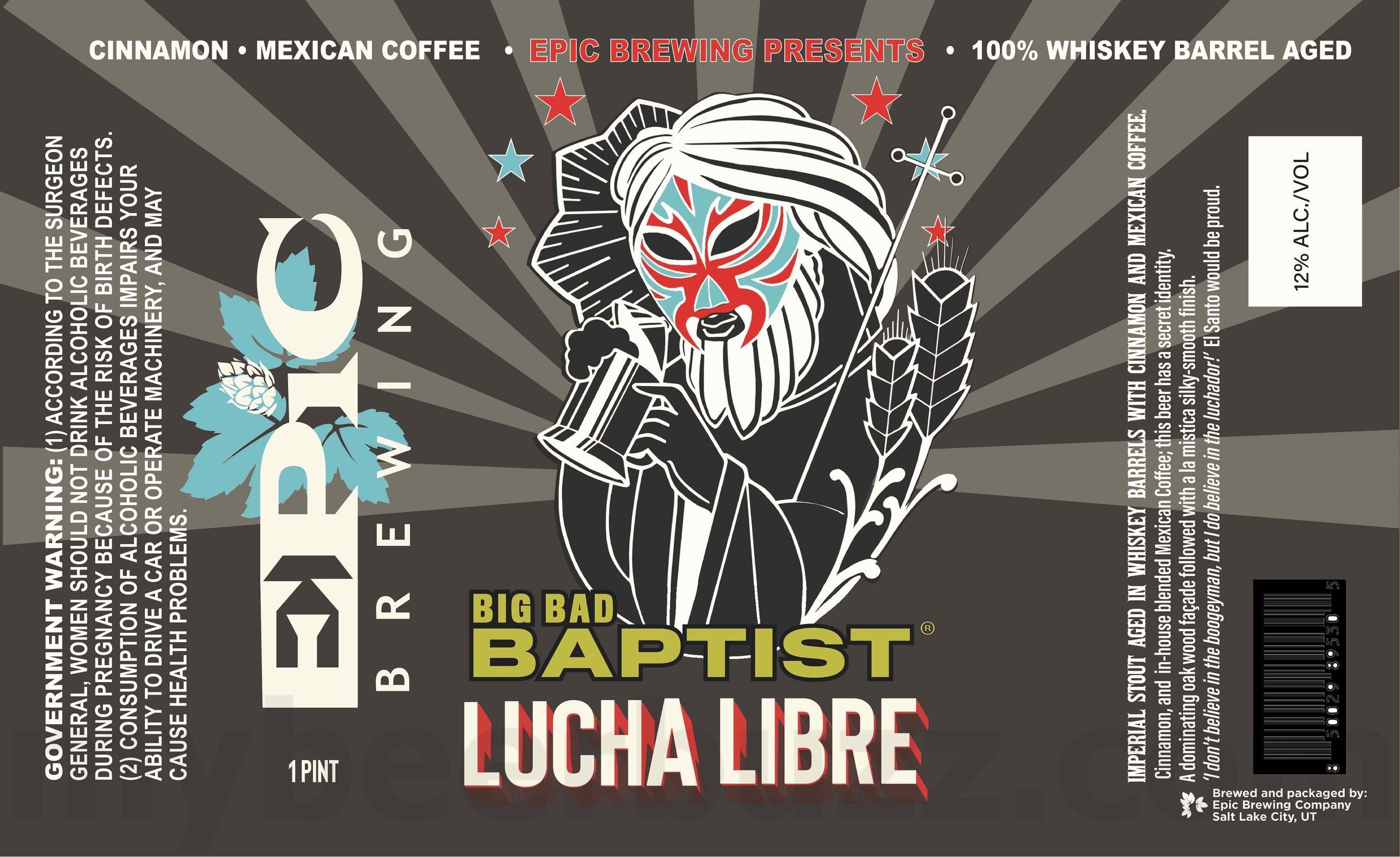 2025 Epic Brewing Big Bad Baptist Lucha Libre 16oz Cans