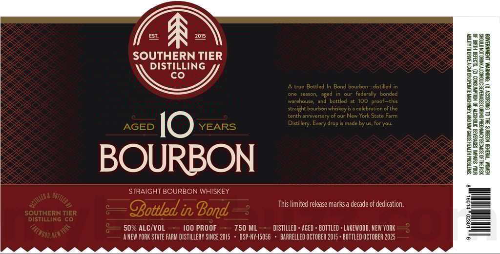 Southern Tier Distilling 10 Year Straight Bourbon Whiskey