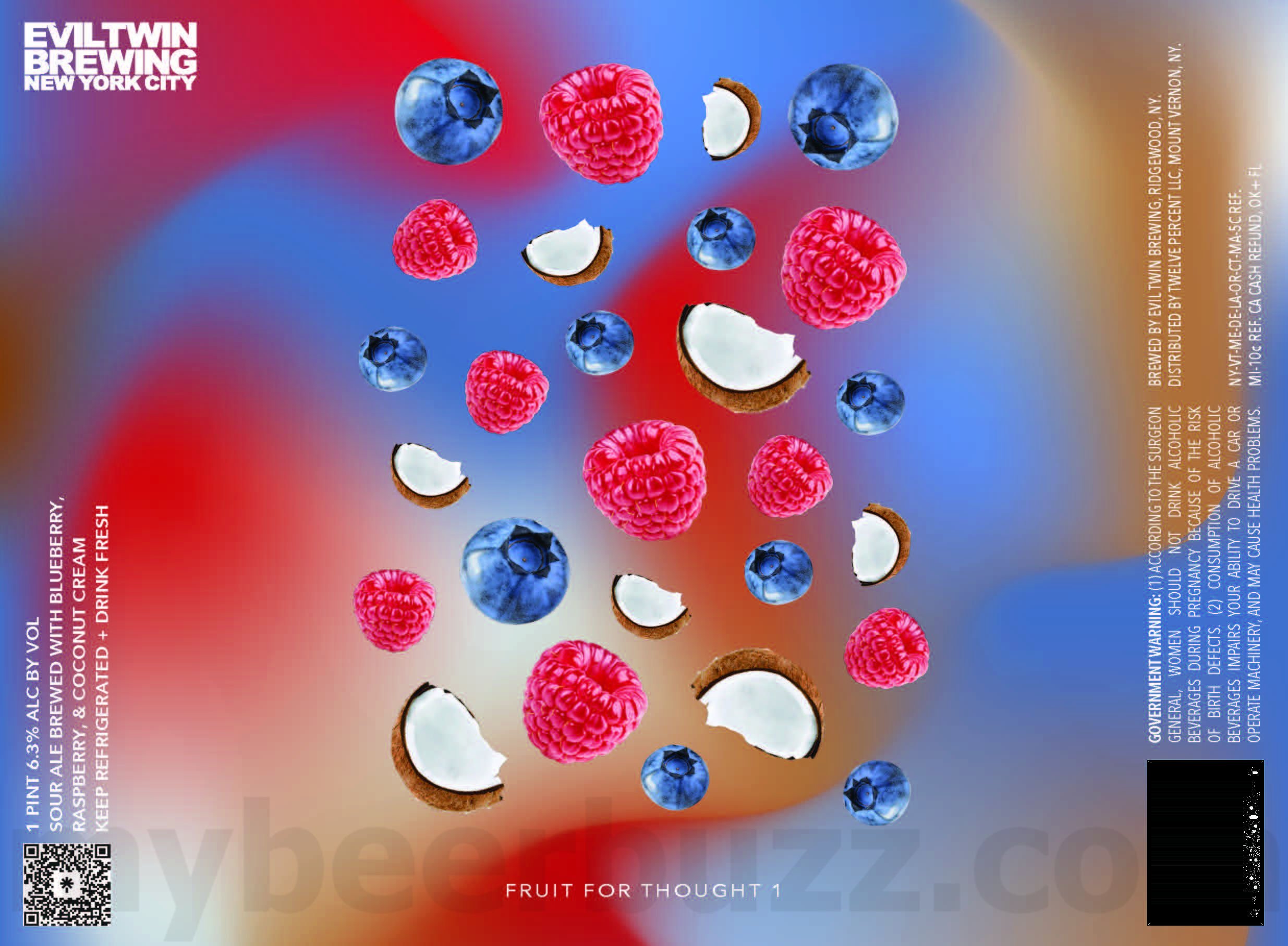 2025 Evil Twin Fruit For Thought 16oz Cans