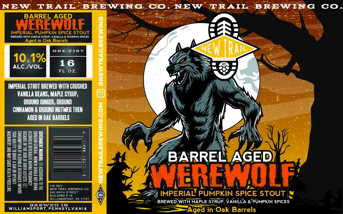 2025 New Trail Barrel Aged Werewolf 16oz Cans