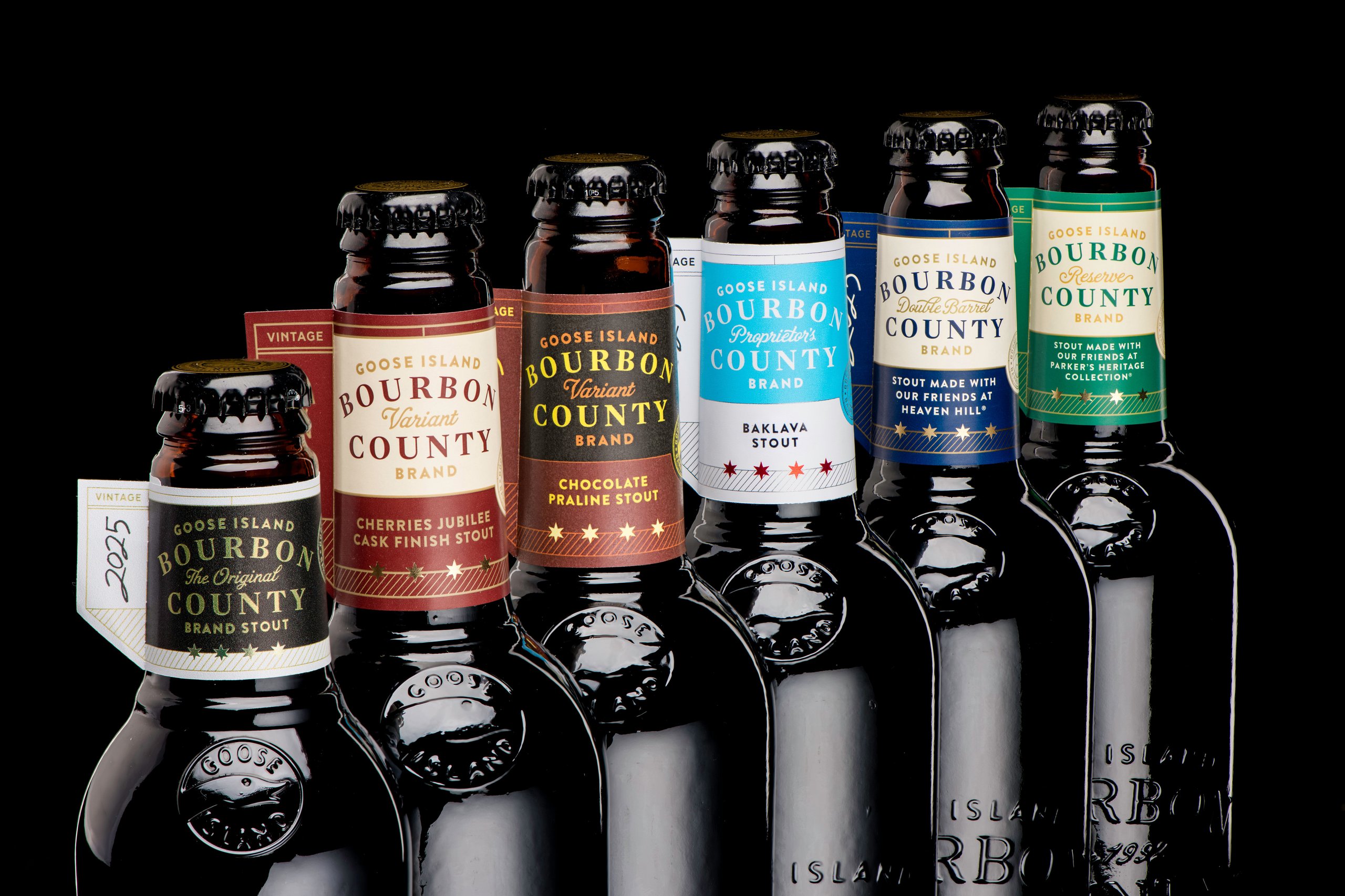 2025 Goose Island Bourbon COUnty Brand Stout Bottles.