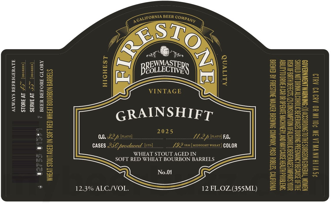2025 Firestone Walker Grainshift 12oz Bottles.