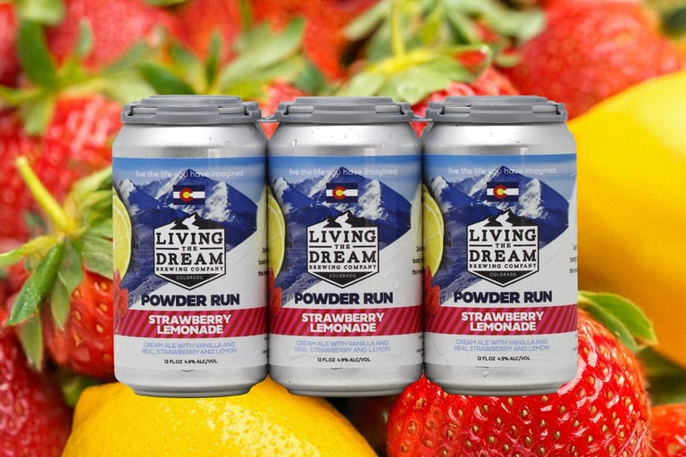 2025 Living The Dream Powder Run Strawberry Lemonade Cans