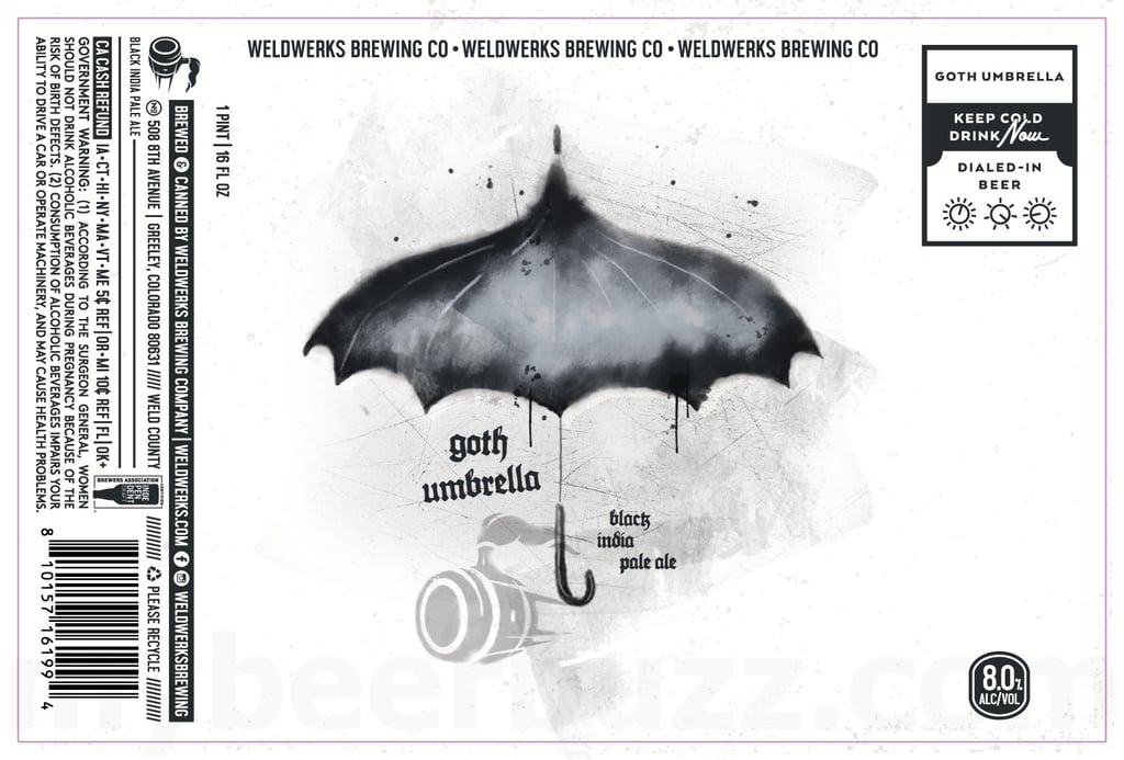 WeldWerks Adding Goth Umbrella Black IPA Cans
