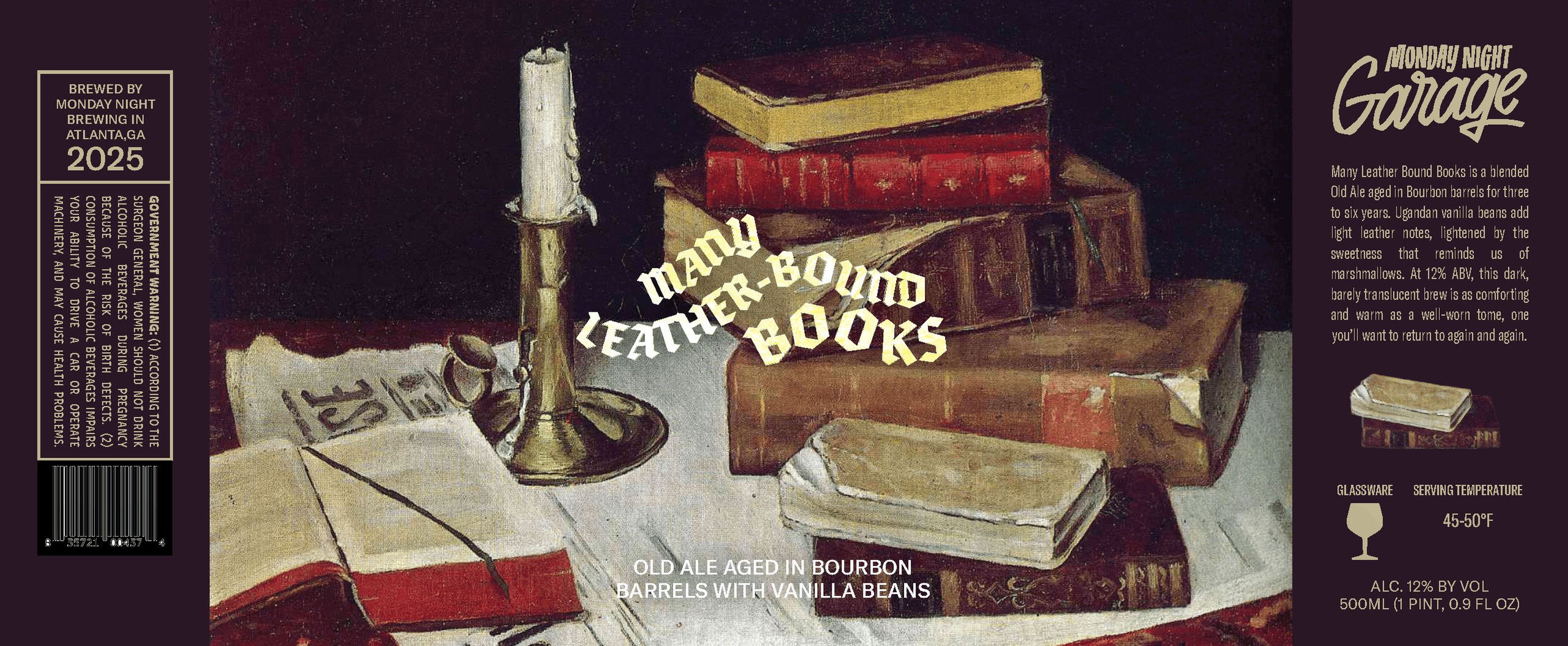 2025 Monday Night brewing Many Leather-Bound Books 500ml Bottles