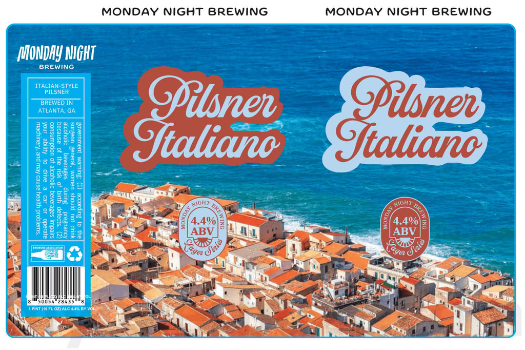 Monday Night Brewing Adding Pilsner Italiano, Many Leather-Bound Books, A Story About Everything, Welcome To The Machine, Glow Up & What’s The Difference Cans