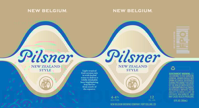 2025 New Belgium Pilsner New Zealand Style 12oz Cans