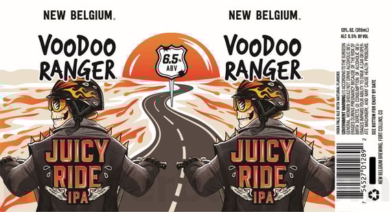 2025 New Belgium Voodoo Ranger Juicy Ride IPA 12oz Cans