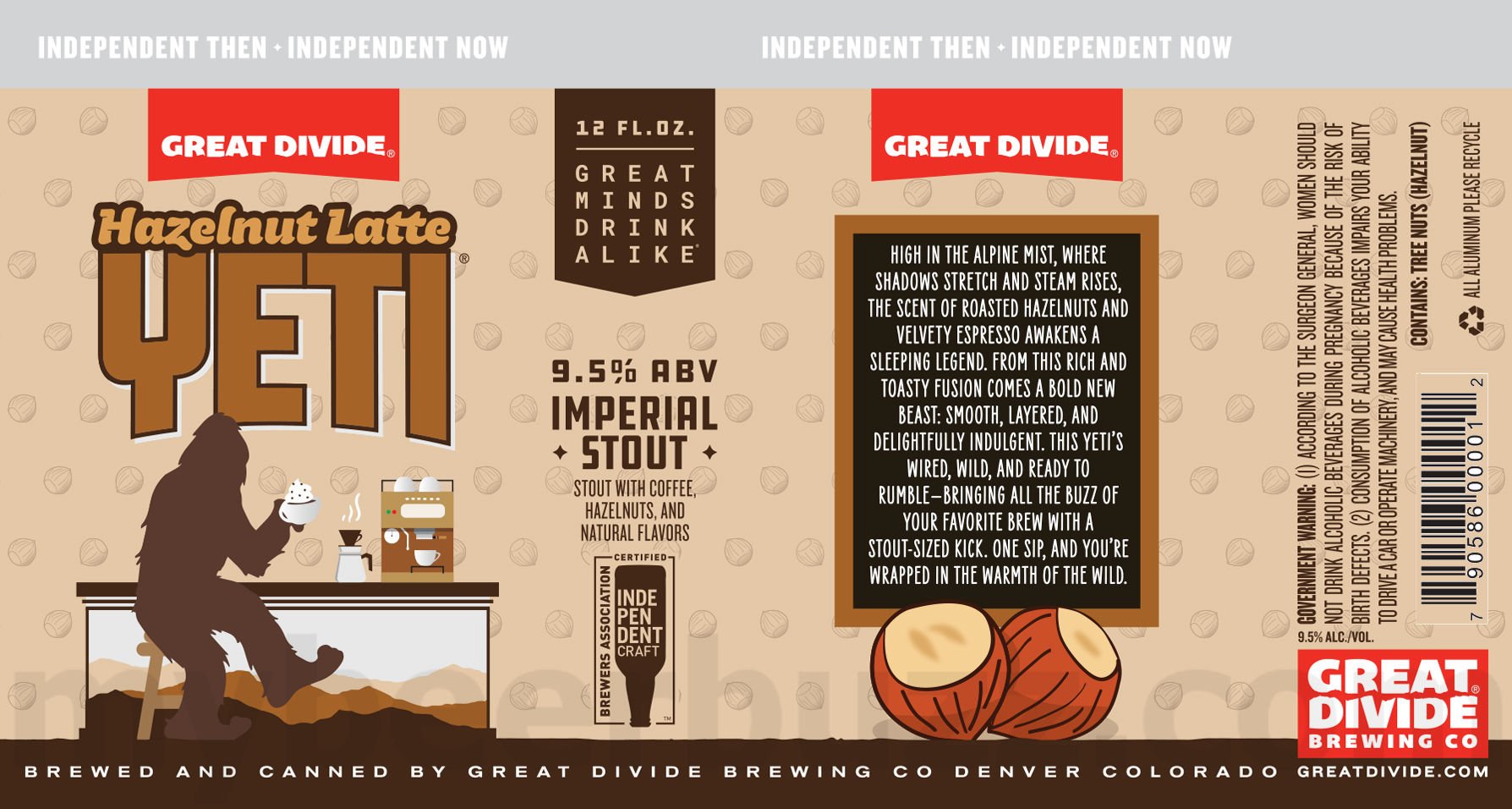 2025 Great Divide hazelnut Latte Yeti 12oz Cans