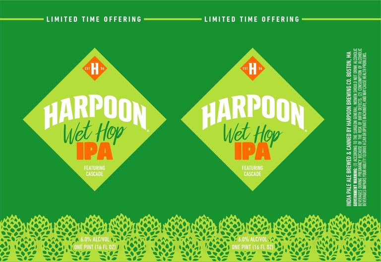 2025 Harpoon Wet Hop IPA 16oz Cans