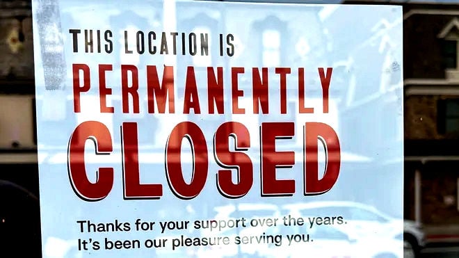 Iron Hill Newark, DE Closure Sign