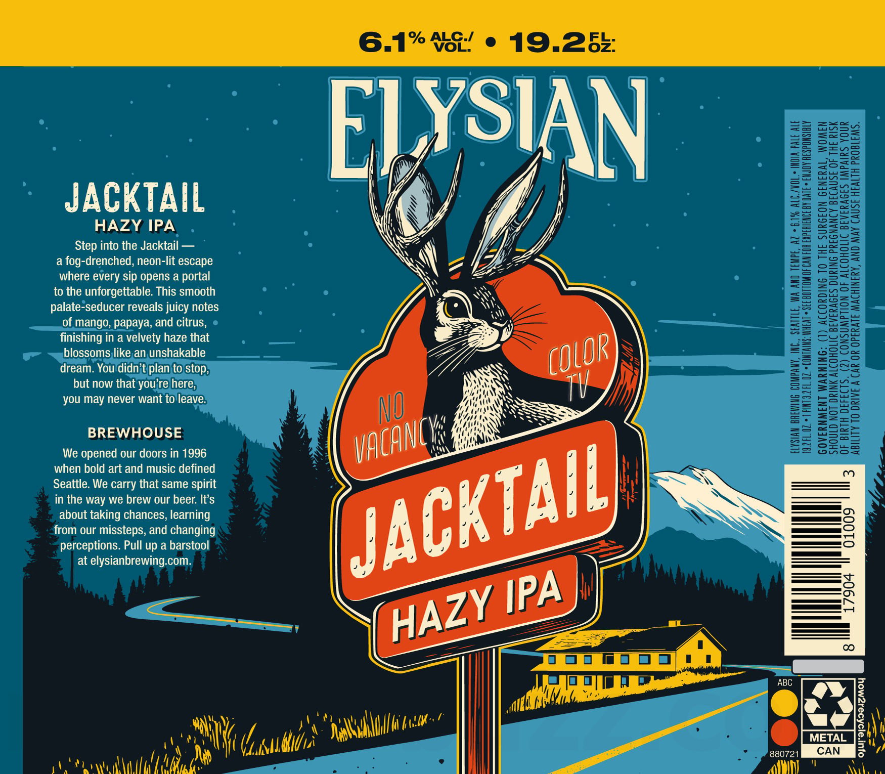 2025 Elysian Brewing Jacktail Hazy IPA 19.2-oz Cans