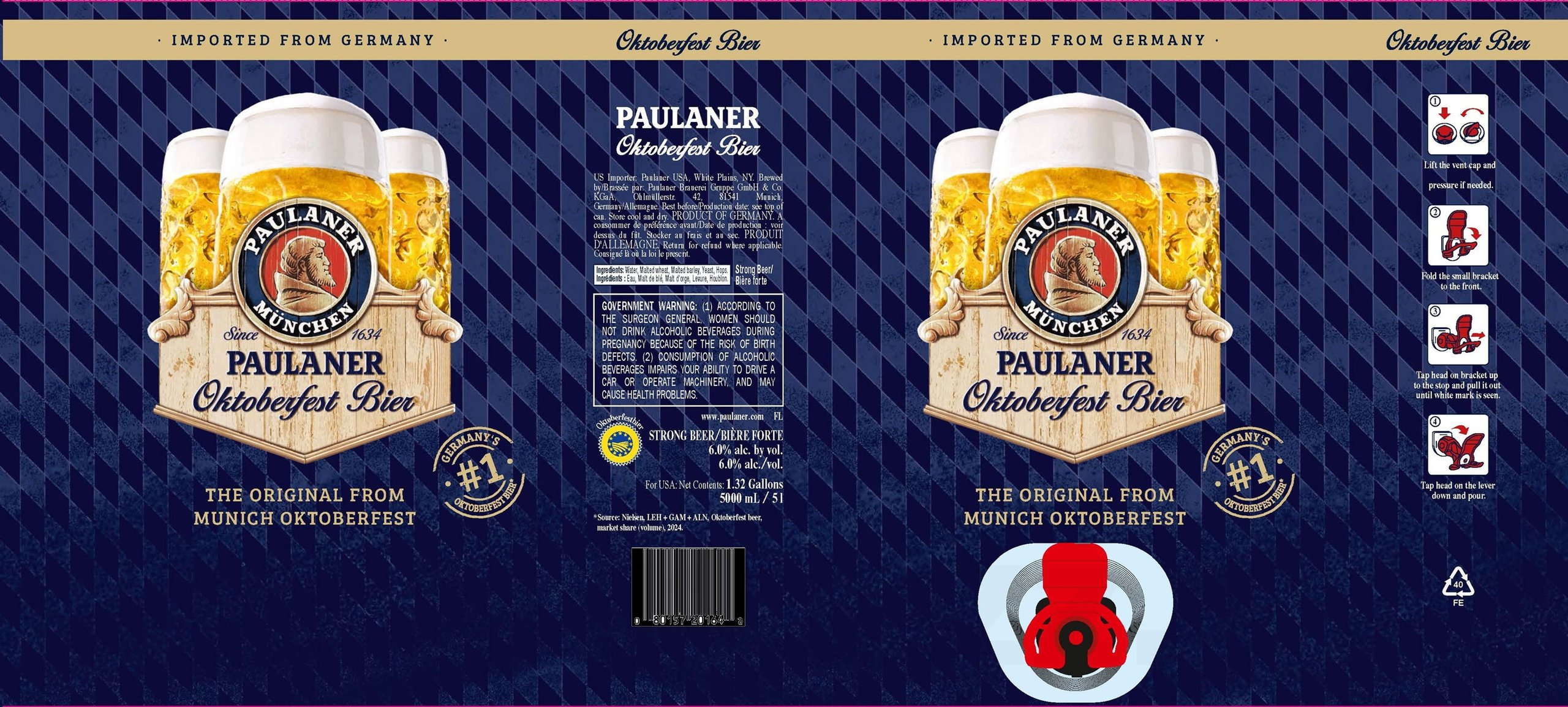 2026 Paulaner Oktoberfest Bier 5L Mini-Kegs