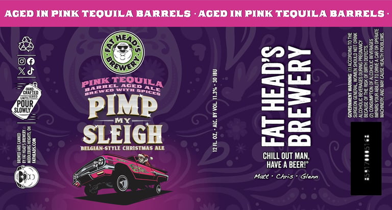 2025 Fat Head's Pink Tequila Pimp My Sleigh 12-oz Cans